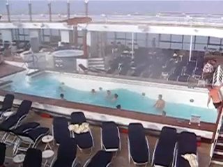 swimming pool on a ship in a storm